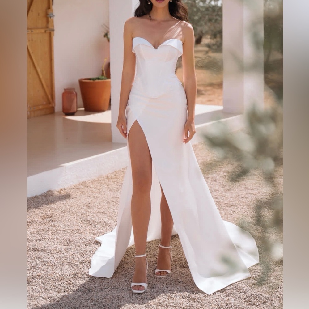 Estrella Wedding Dress by Ari Villoso – Satin Two-Piece Corset & Skirt (NWT)
